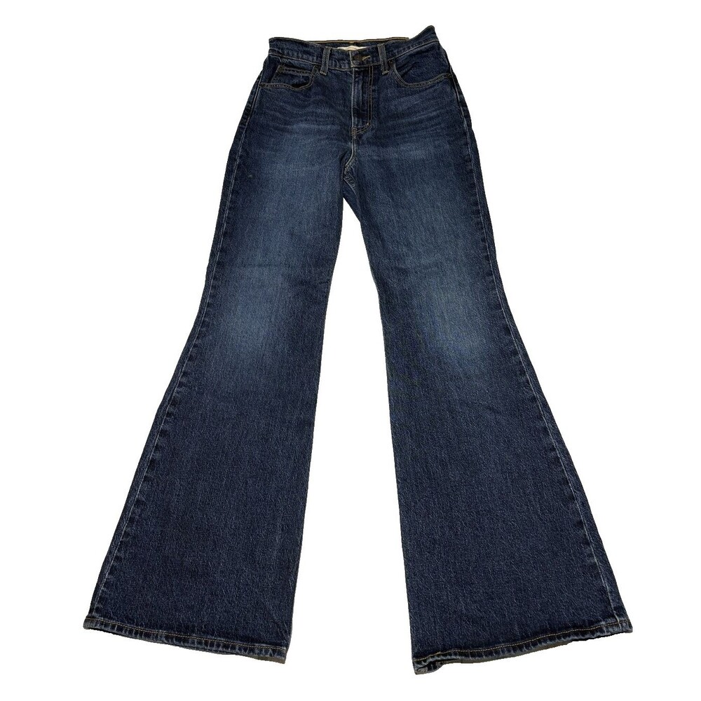 Levi’s 70s High Flare Women's Jeans Dark Wash Blue Premium Denim Sz 26